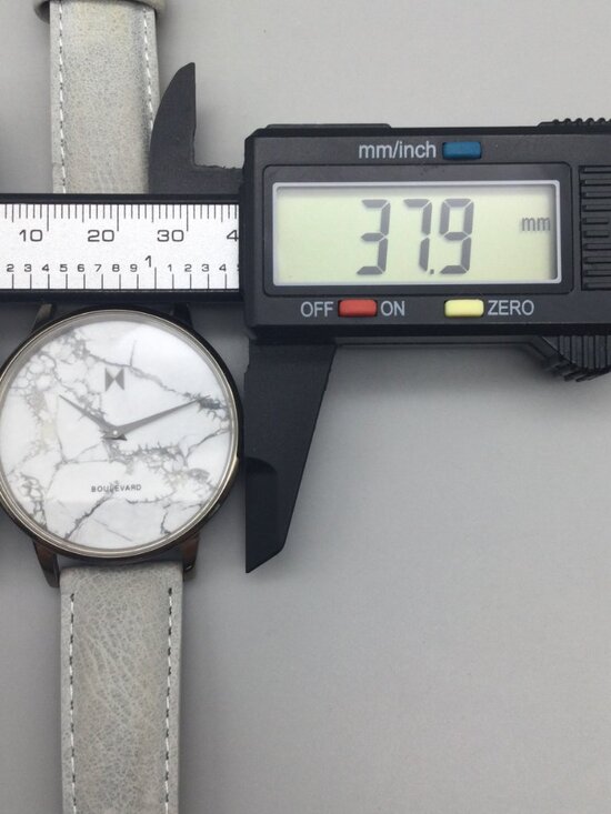 MVMT Women’s Boulevard Crescent Marble Face Leather Strap Watch Crescent Grey Marble Edition Women main image 4
